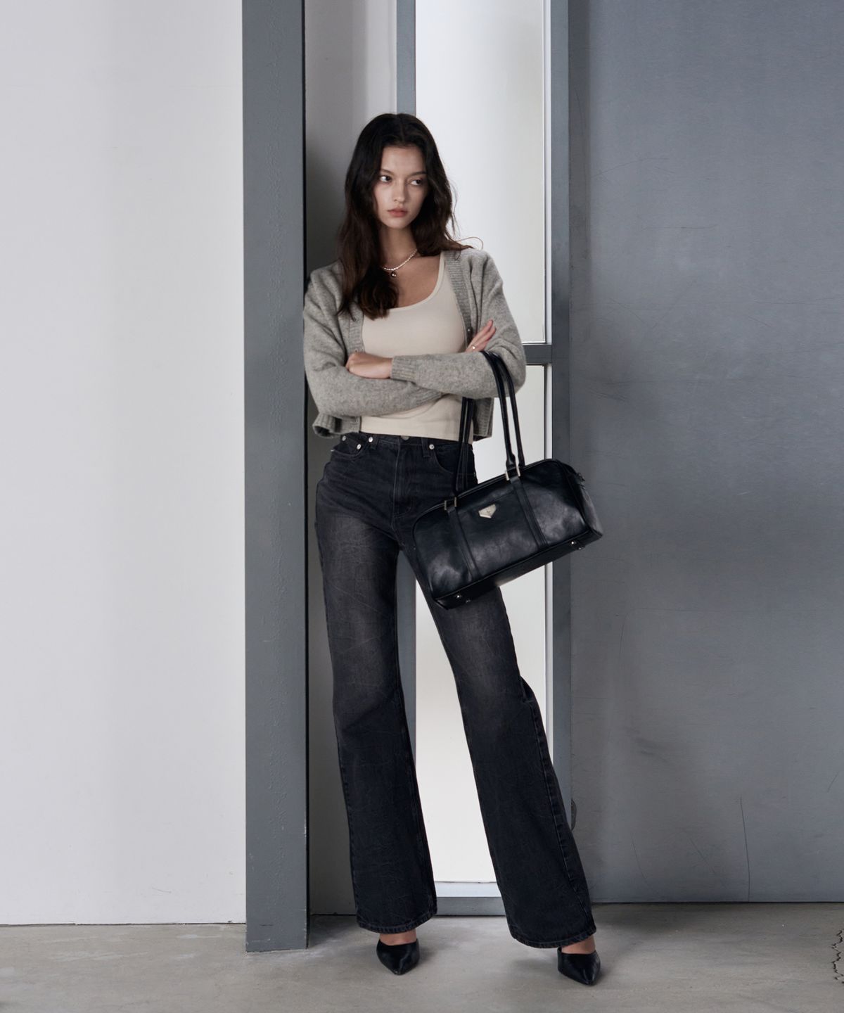 레더리(LEATHERY) 보스턴 나일론 숄더백 [4COLOR]