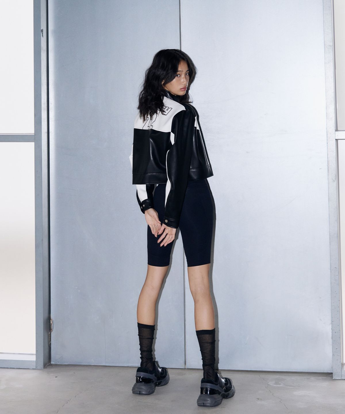 레더리(LEATHERY) LTR-1 바이커 크롭 자켓 [BLACK]