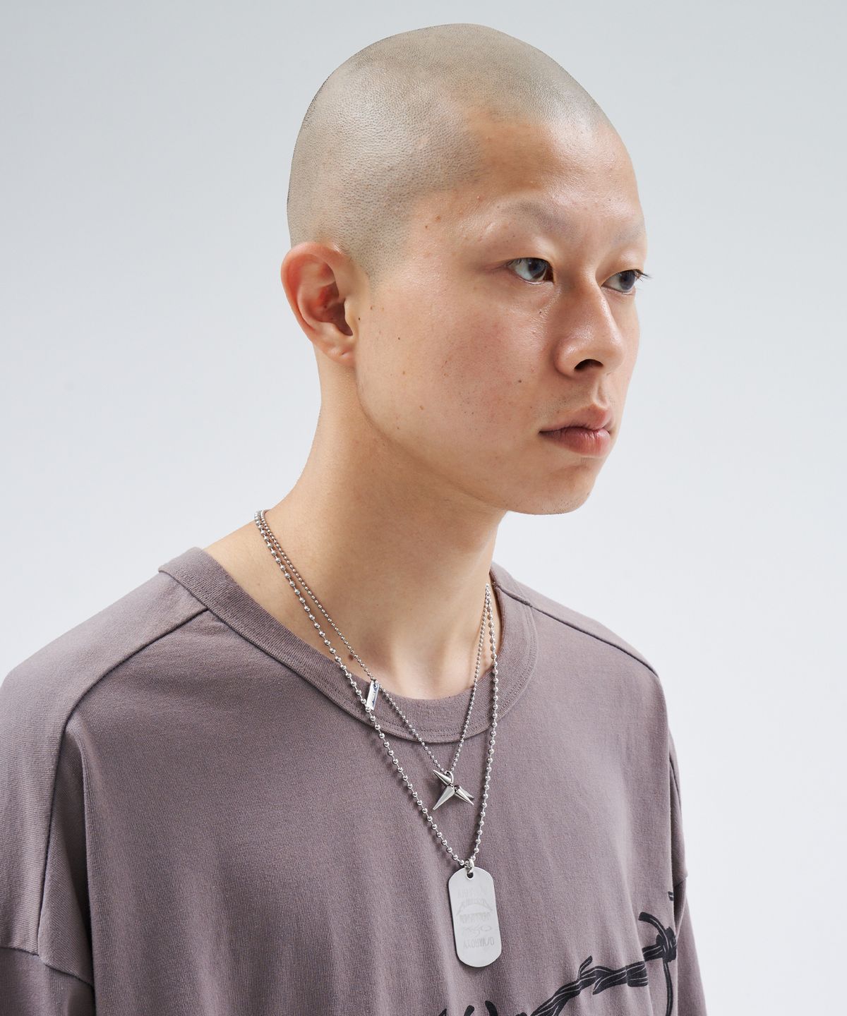 아조바이아조(AJOBYAJO) Dog Tag Layered Necklace [SILVER]