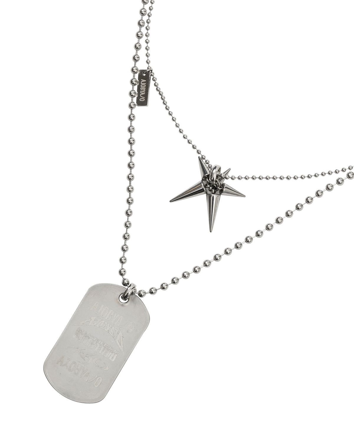 아조바이아조(AJOBYAJO) Dog Tag Layered Necklace [SILVER]