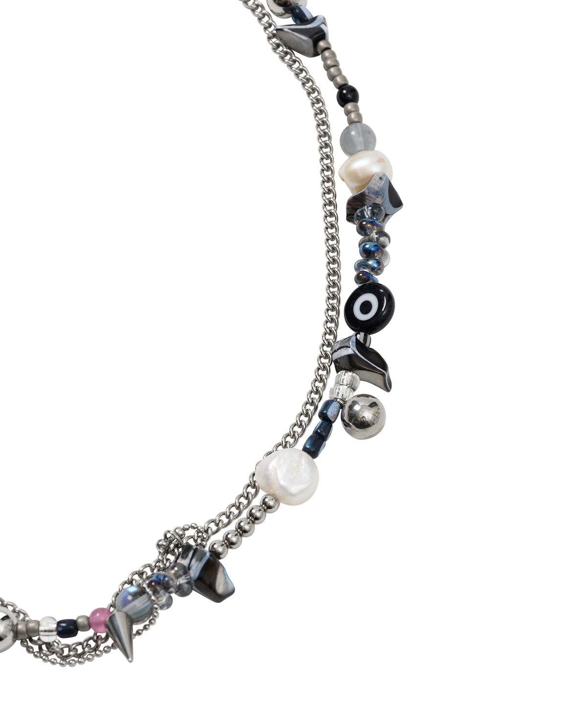 아조바이아조(AJOBYAJO) Fresh Water Pearl Layered Necklace [SILVER]