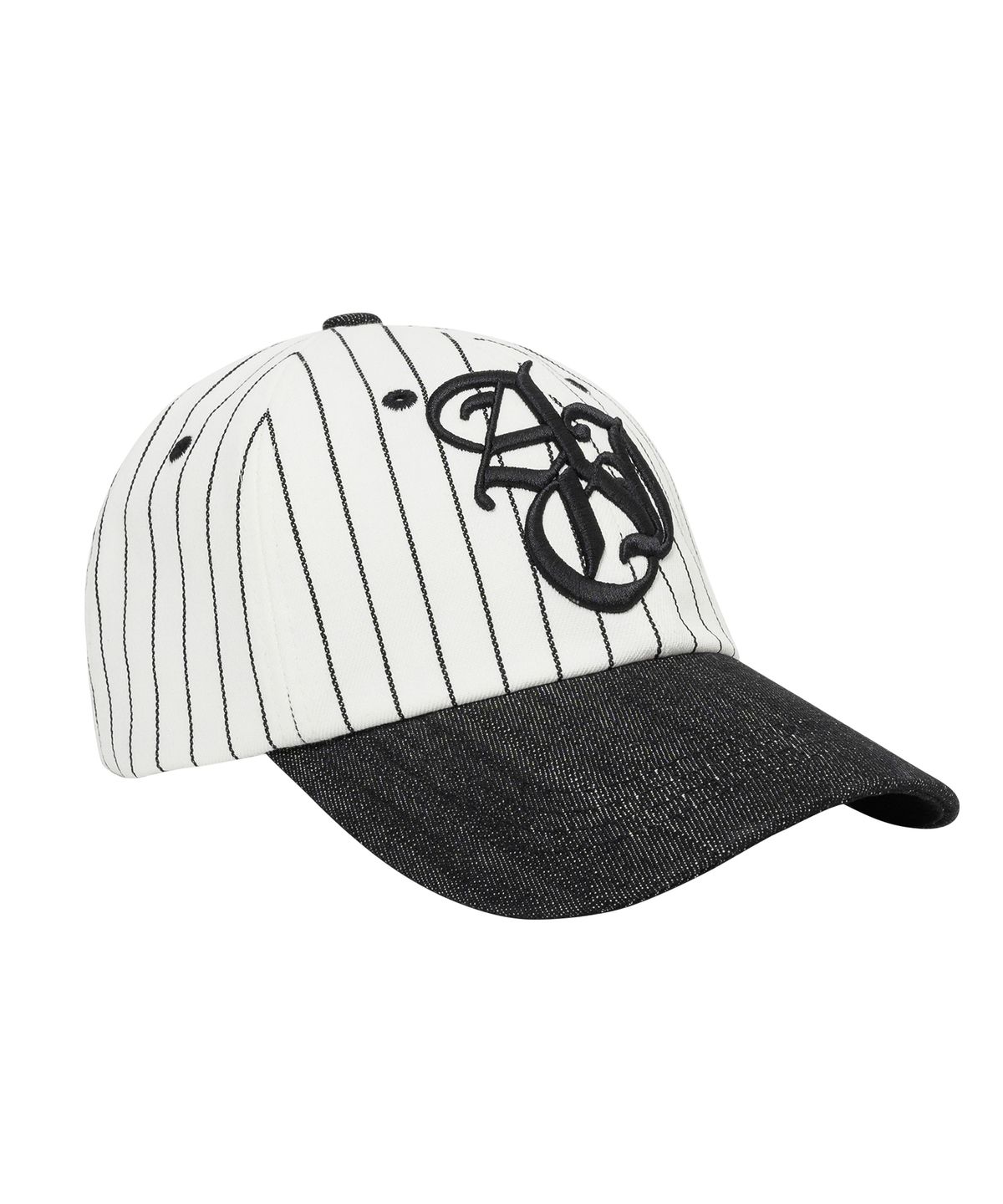 아조바이아조(AJOBYAJO) Sporty Logo Stripe Denim Cap [WHITE]