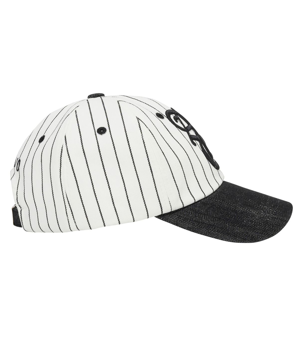 아조바이아조(AJOBYAJO) Sporty Logo Stripe Denim Cap [WHITE]