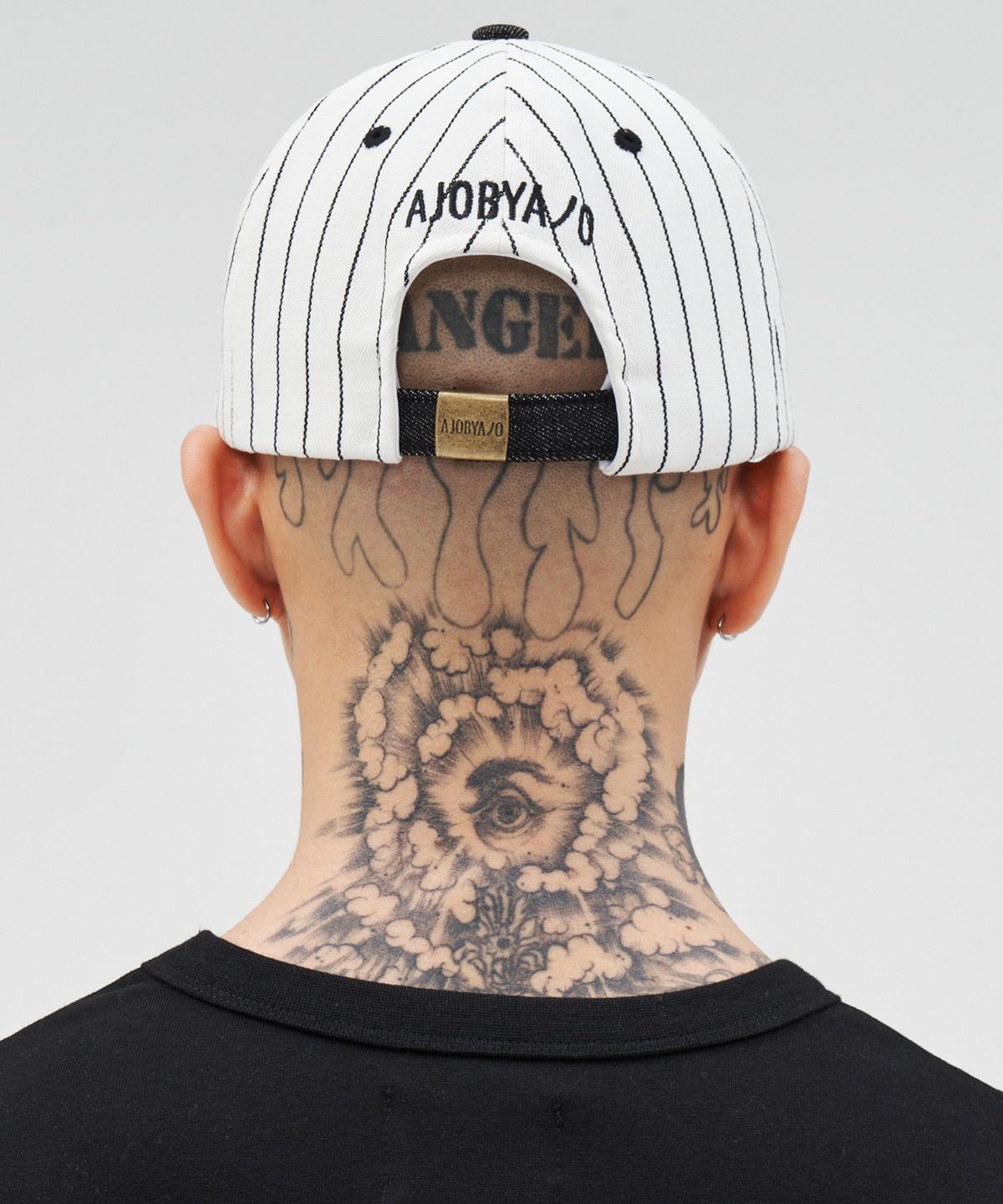 아조바이아조(AJOBYAJO) Sporty Logo Stripe Denim Cap [WHITE]