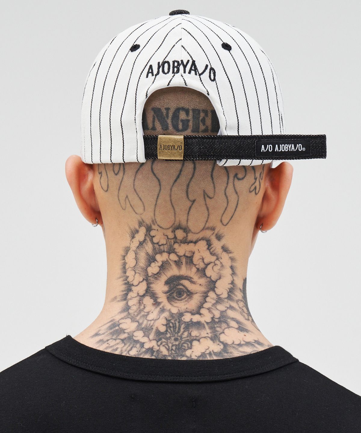 아조바이아조(AJOBYAJO) Sporty Logo Stripe Denim Cap [WHITE]