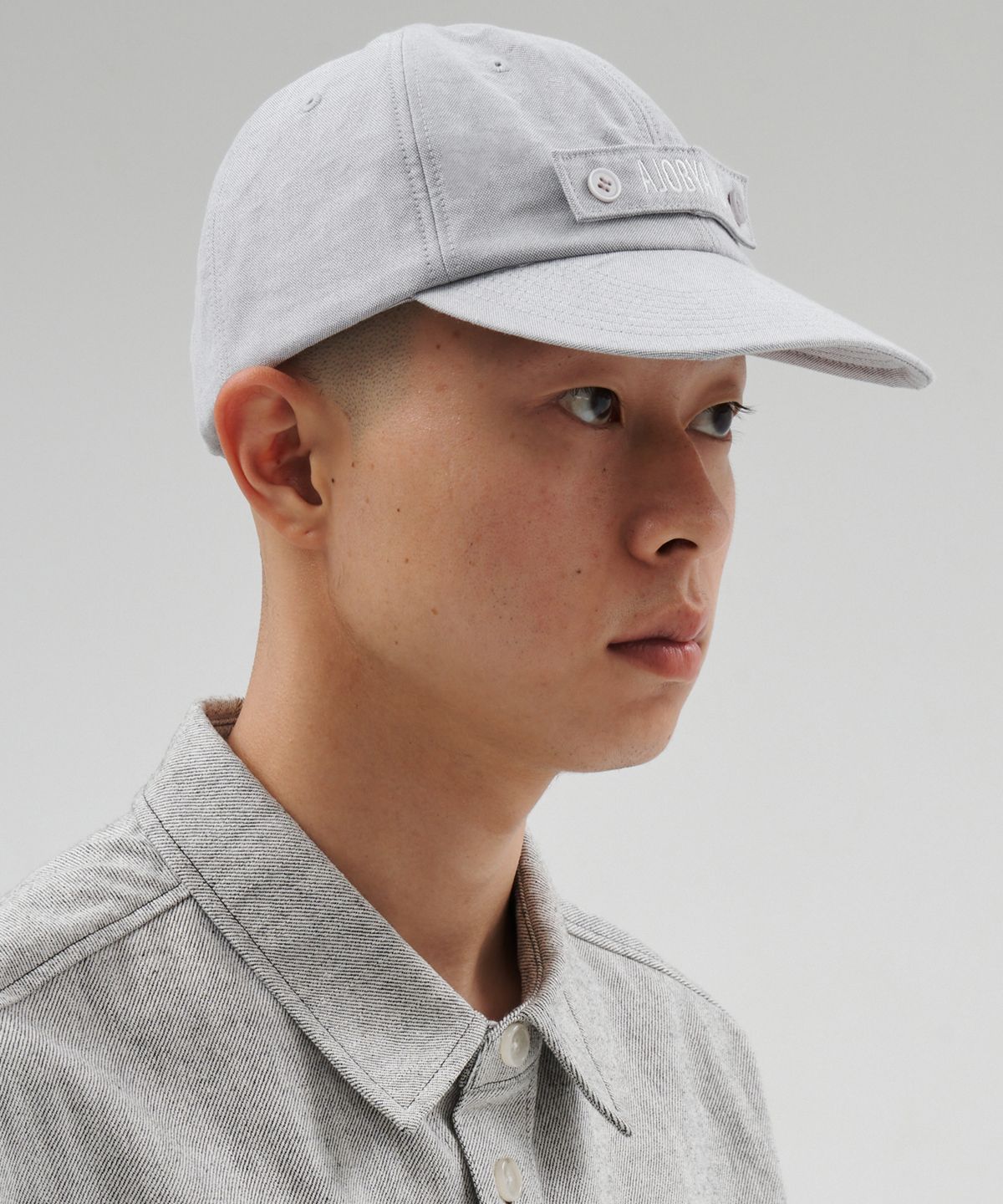 아조바이아조(AJOBYAJO) Logo Oxford Cap [LIGHT GREY]