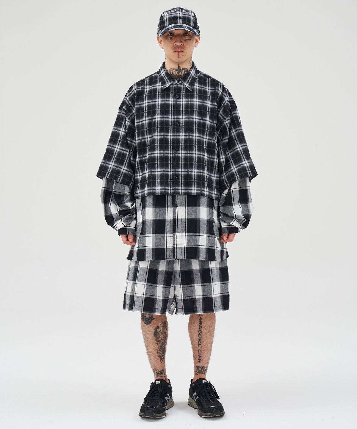 아조바이아조(AJOBYAJO) Check Shorts [BLACK]
