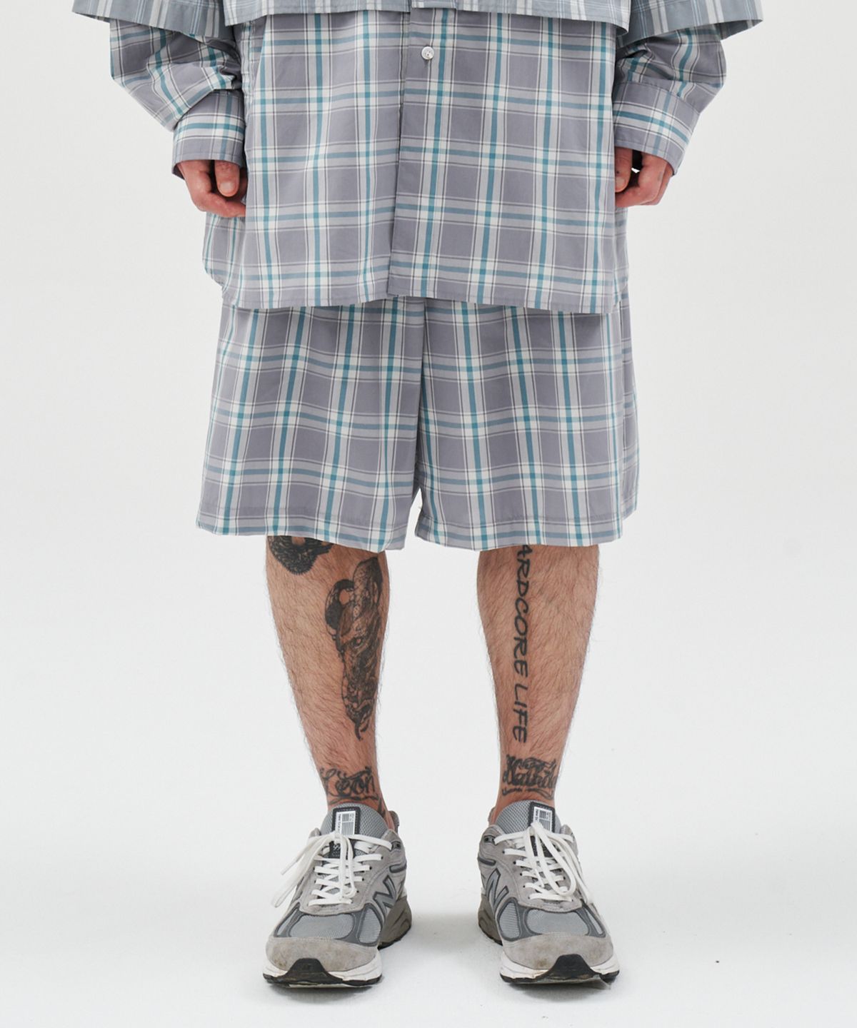 아조바이아조(AJOBYAJO) Check Shorts [GREY]