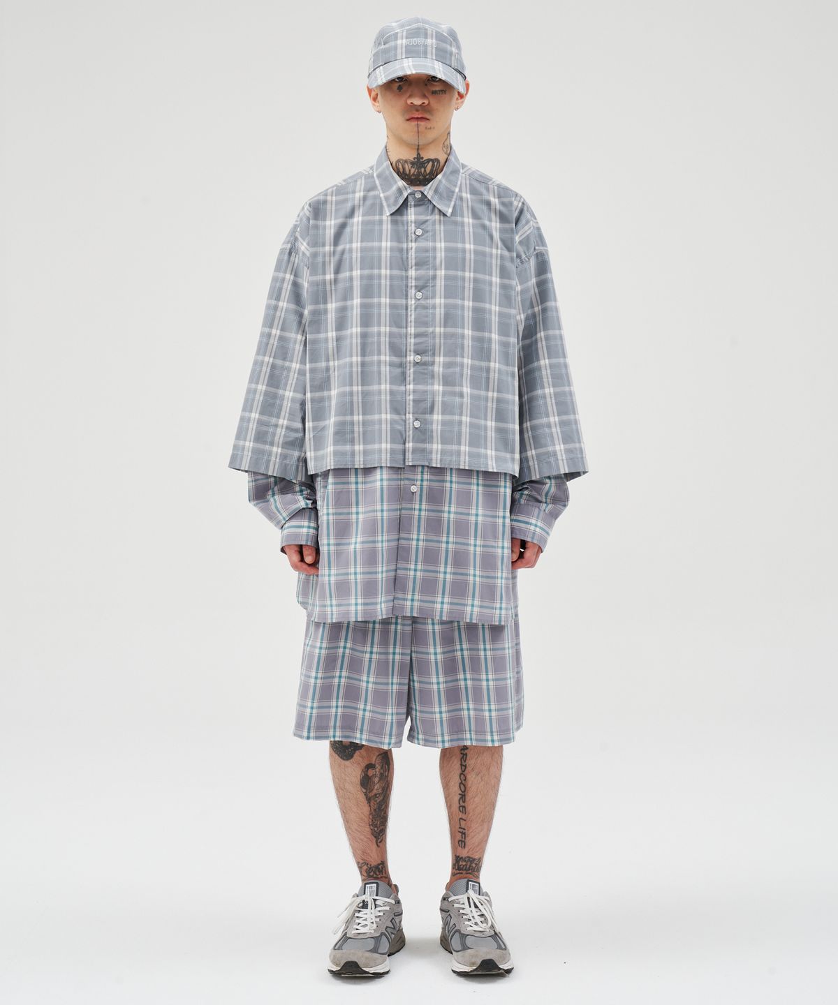 아조바이아조(AJOBYAJO) Check Shorts [GREY]