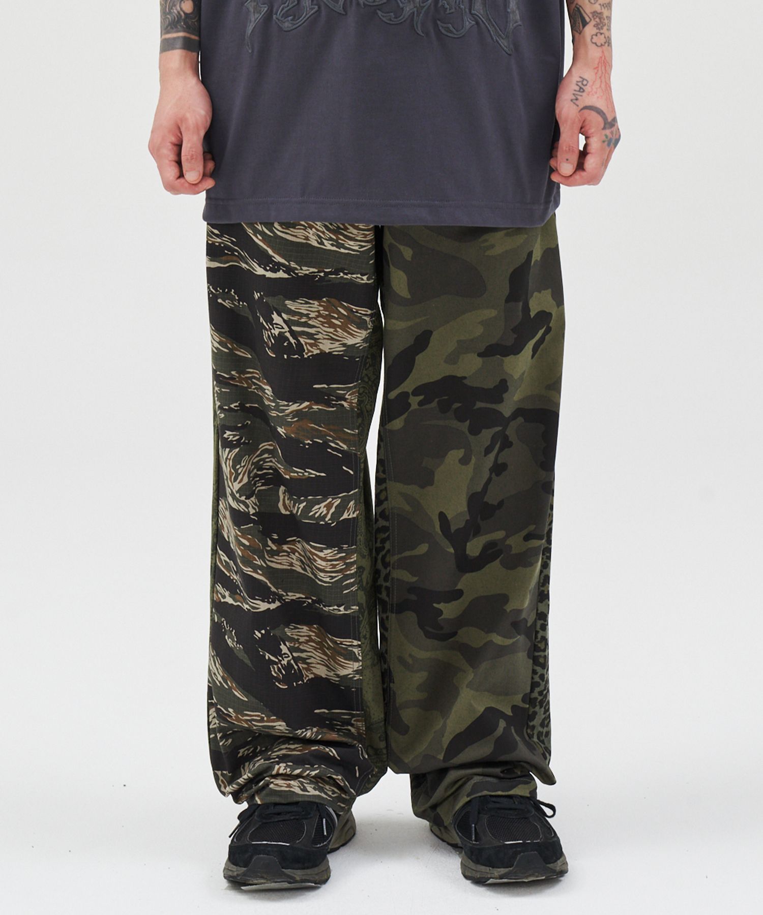 MUSINSA | AJOBYAJO Pattern Mixed Pants [KHAKI]
