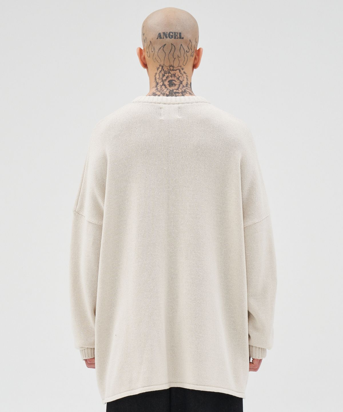 아조바이아조(AJOBYAJO) Total Logo High-Twist Yarn Sweater [IVORY]