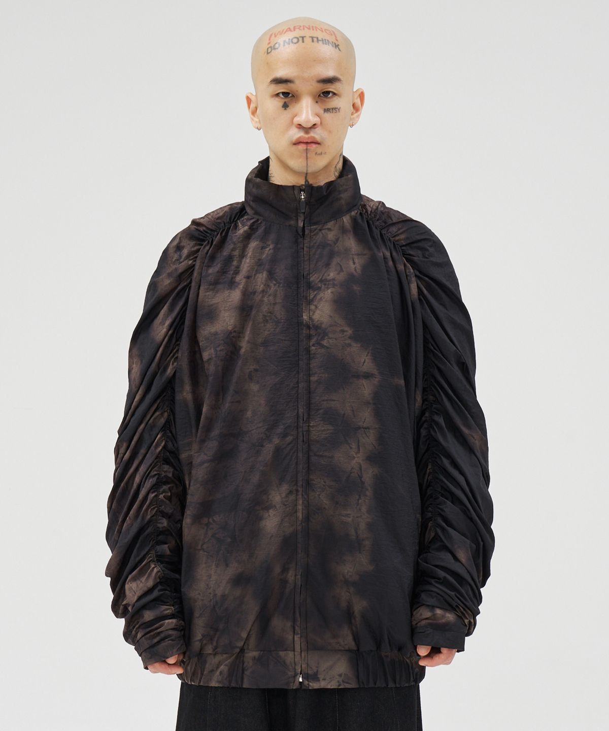 아조바이아조(AJOBYAJO) Tie-Dye Pleats Jacket [BLACK]