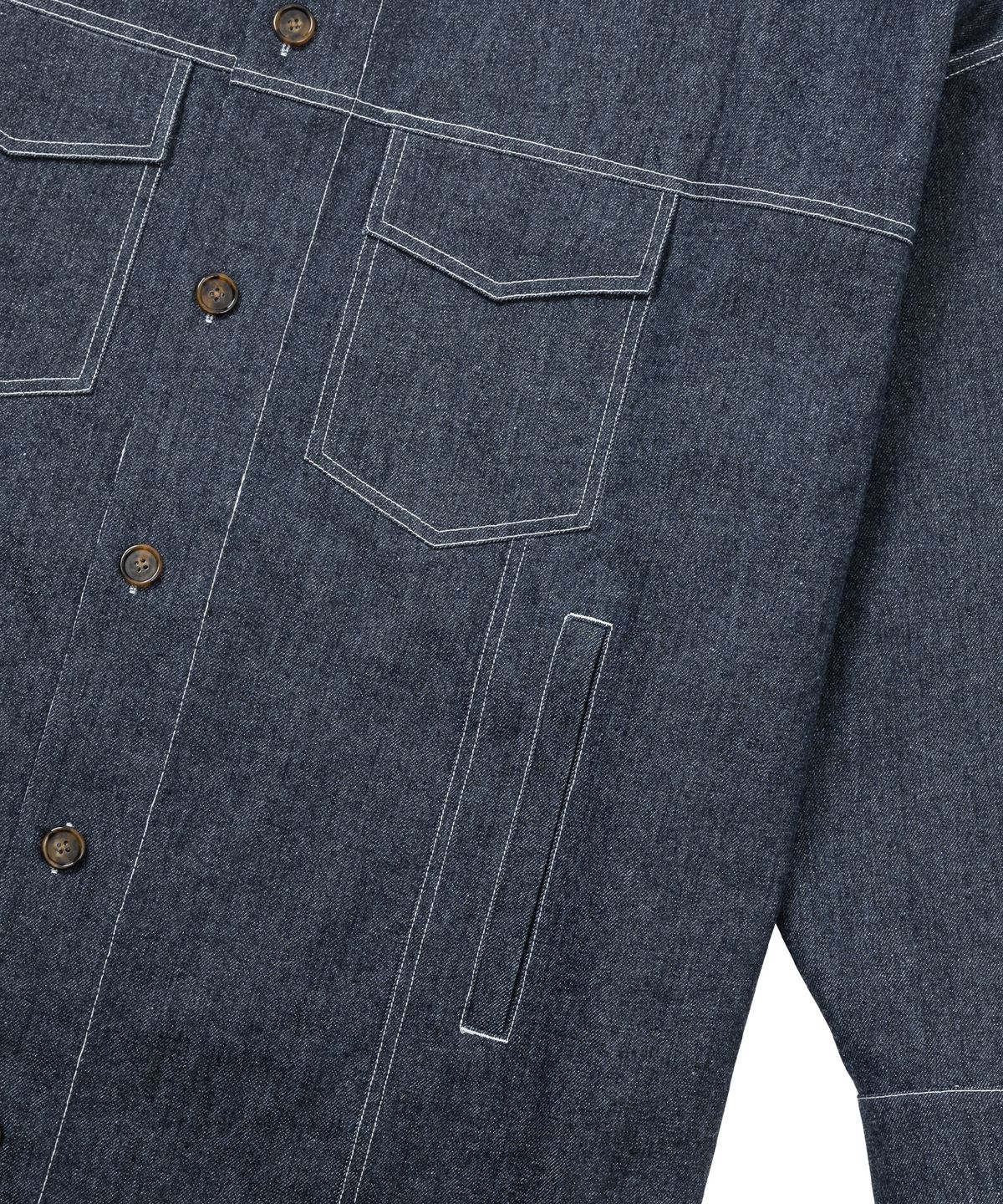 아조바이아조(AJOBYAJO) Recycled Denim Oversized Shirt Jacket [NAVY]