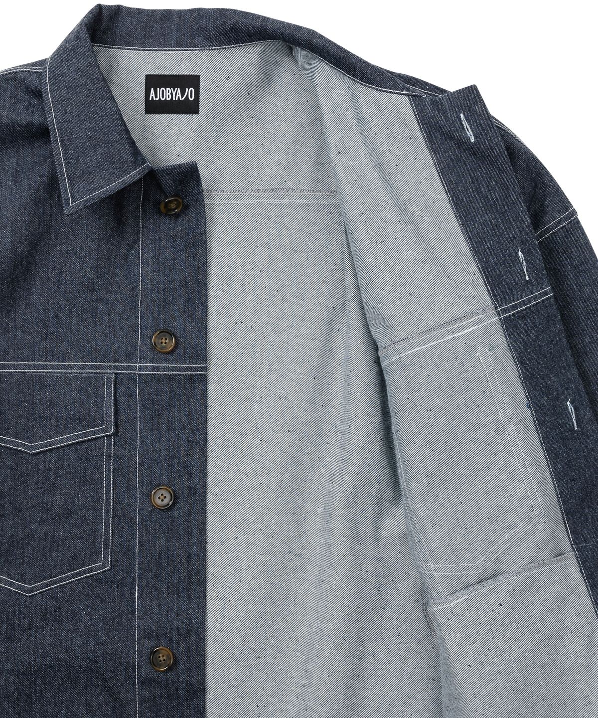 아조바이아조(AJOBYAJO) Recycled Denim Oversized Shirt Jacket [NAVY]