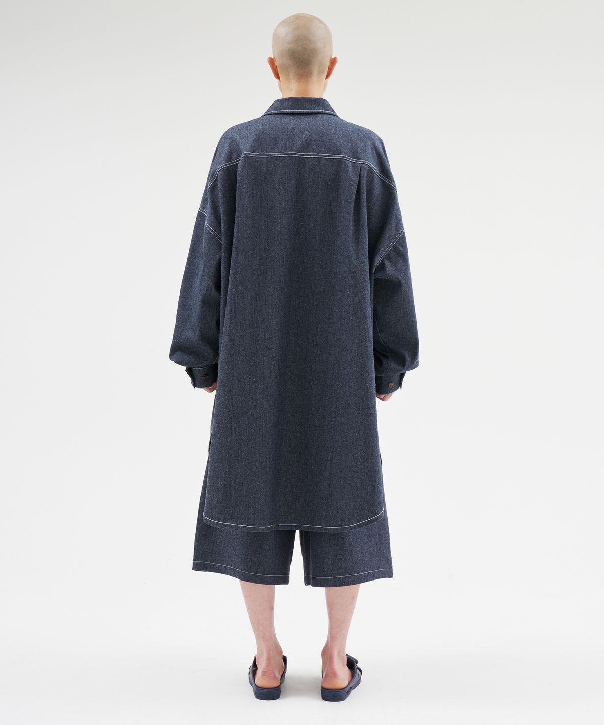 아조바이아조(AJOBYAJO) Recycled Denim Oversized Shirt Jacket [NAVY]