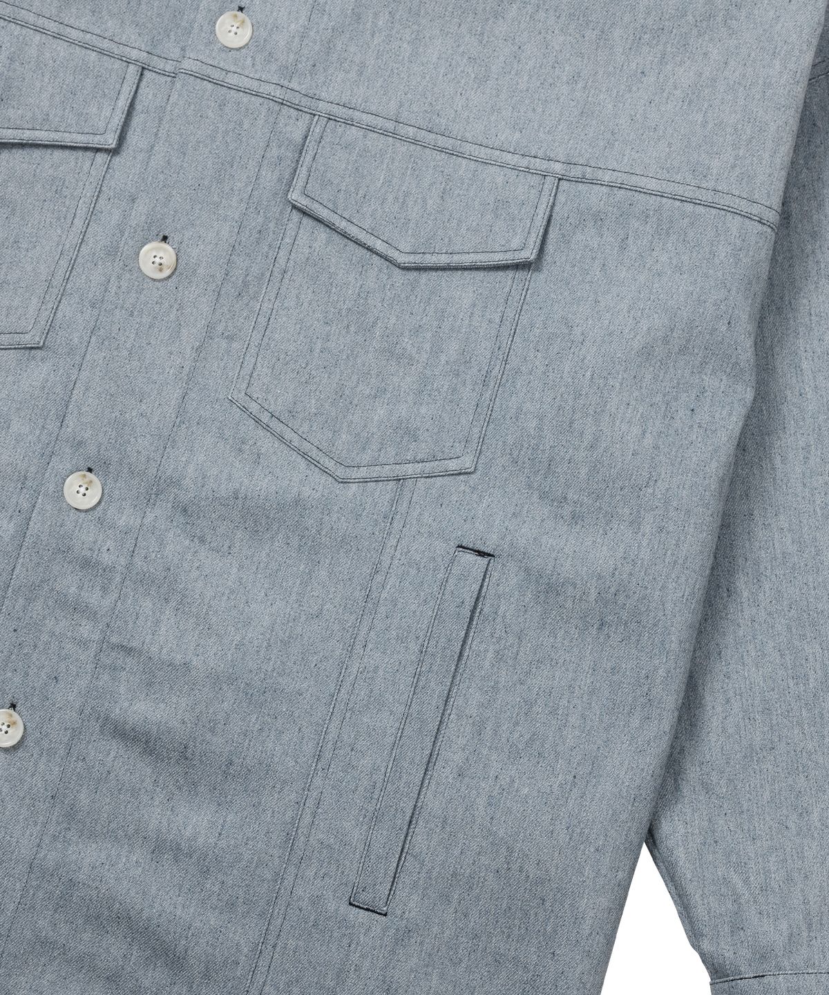 아조바이아조(AJOBYAJO) Recycled Denim Oversized Shirt Jacket [SKY BLUE]