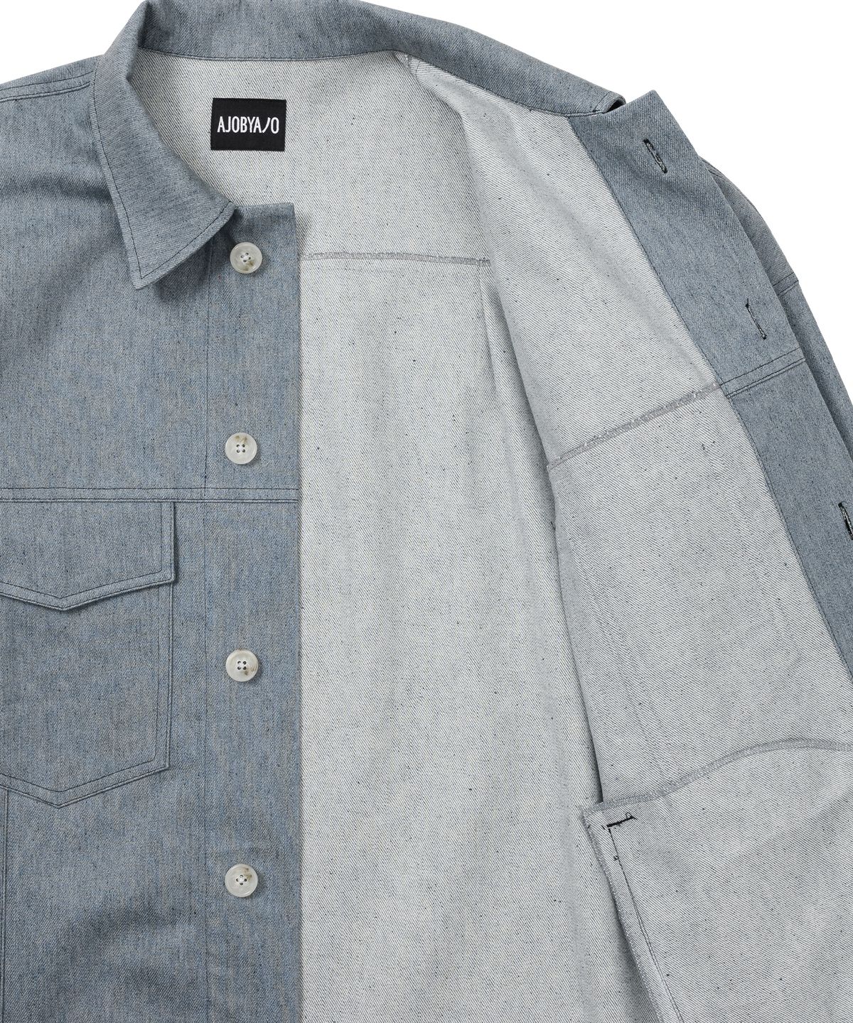 아조바이아조(AJOBYAJO) Recycled Denim Oversized Shirt Jacket [SKY BLUE]