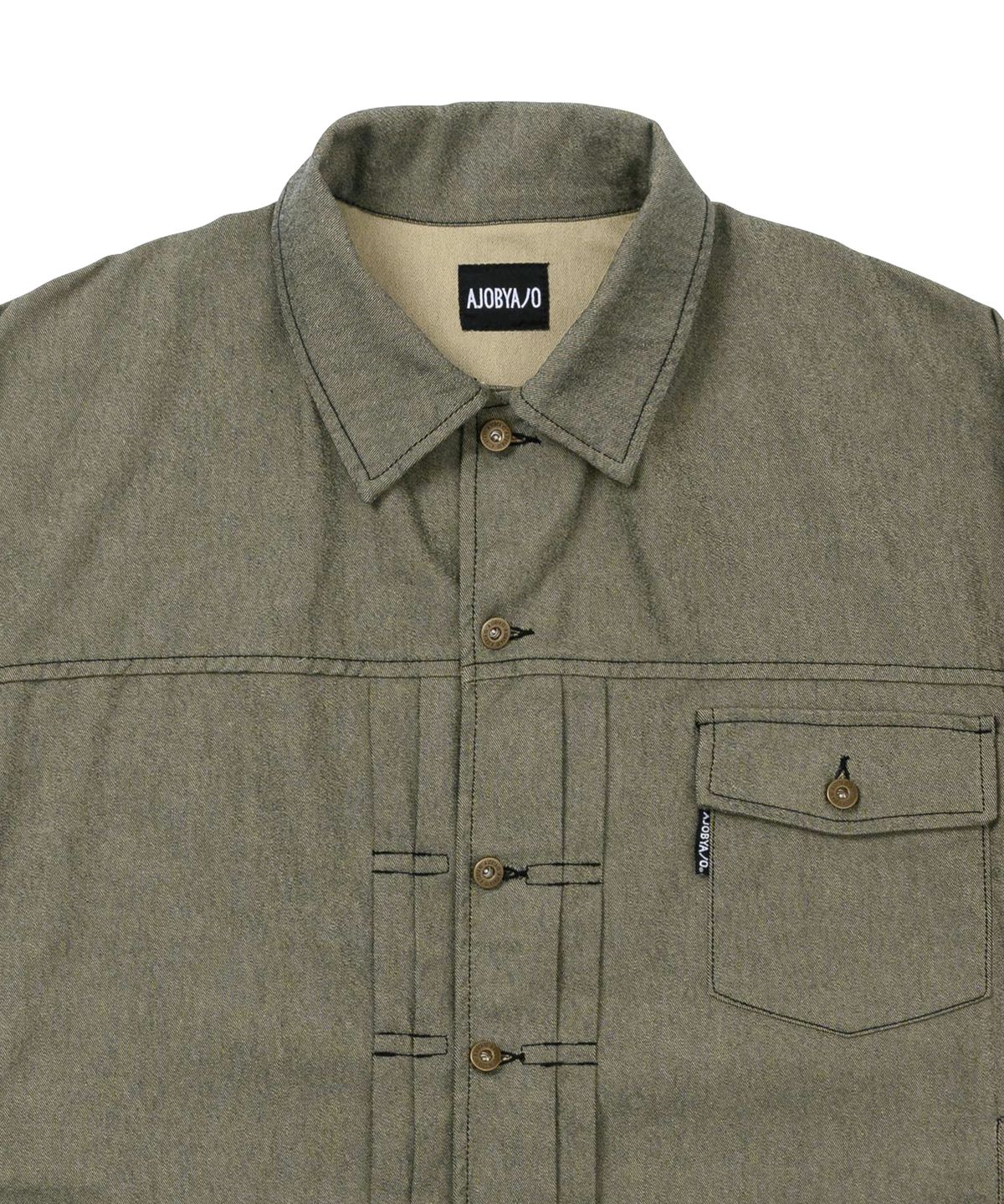 아조바이아조(AJOBYAJO) Batwing Two-Tone Twill Jacket [KHAKI]