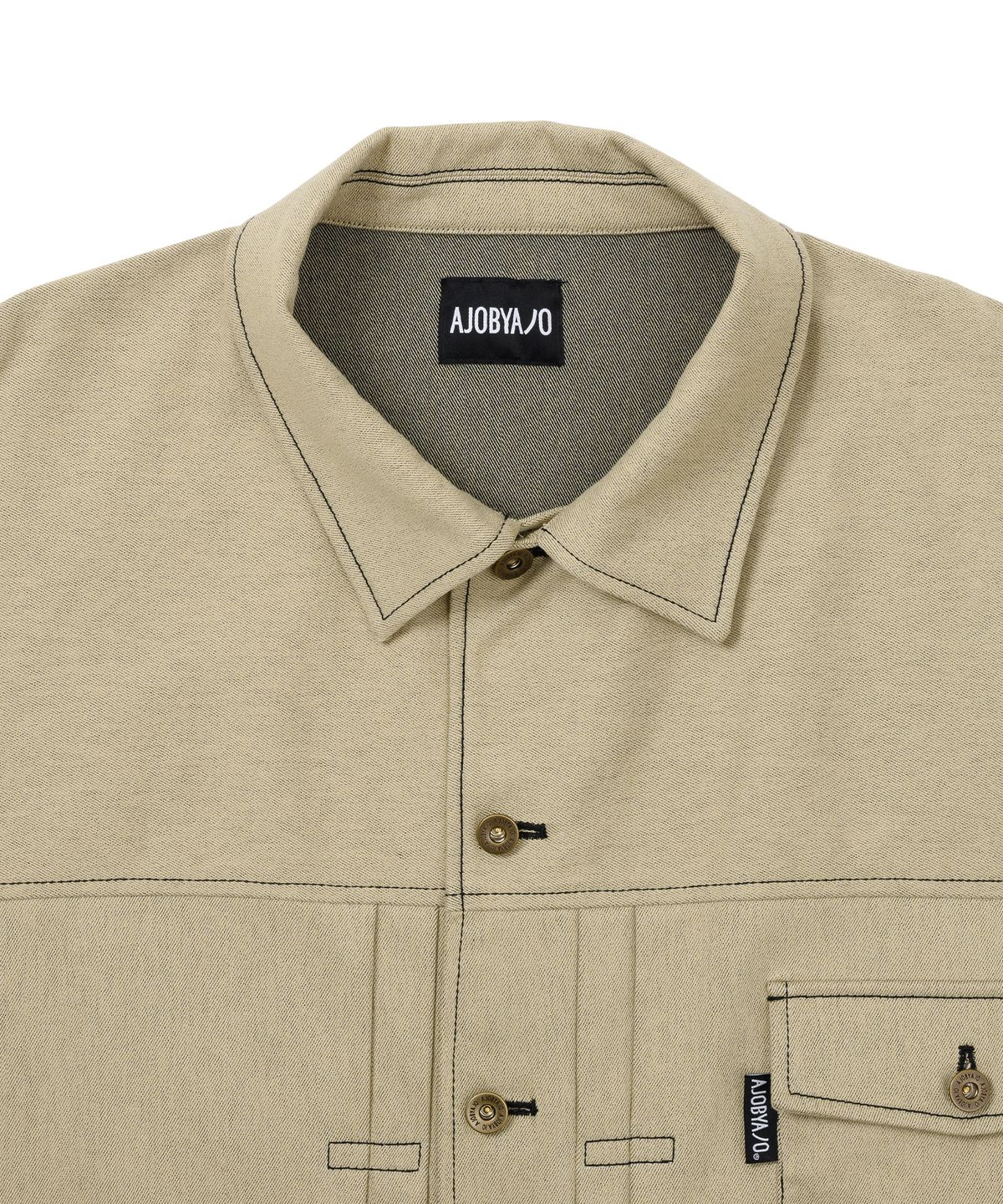 아조바이아조(AJOBYAJO) Batwing Two-Tone Twill Jacket [BEIGE]