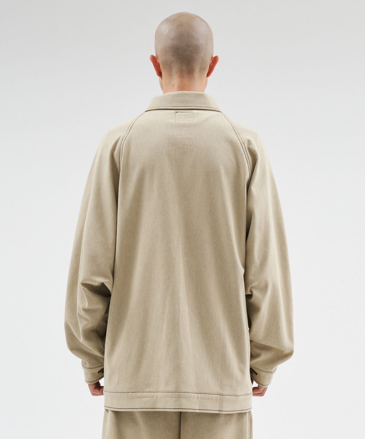 아조바이아조(AJOBYAJO) Batwing Two-Tone Twill Jacket [BEIGE]