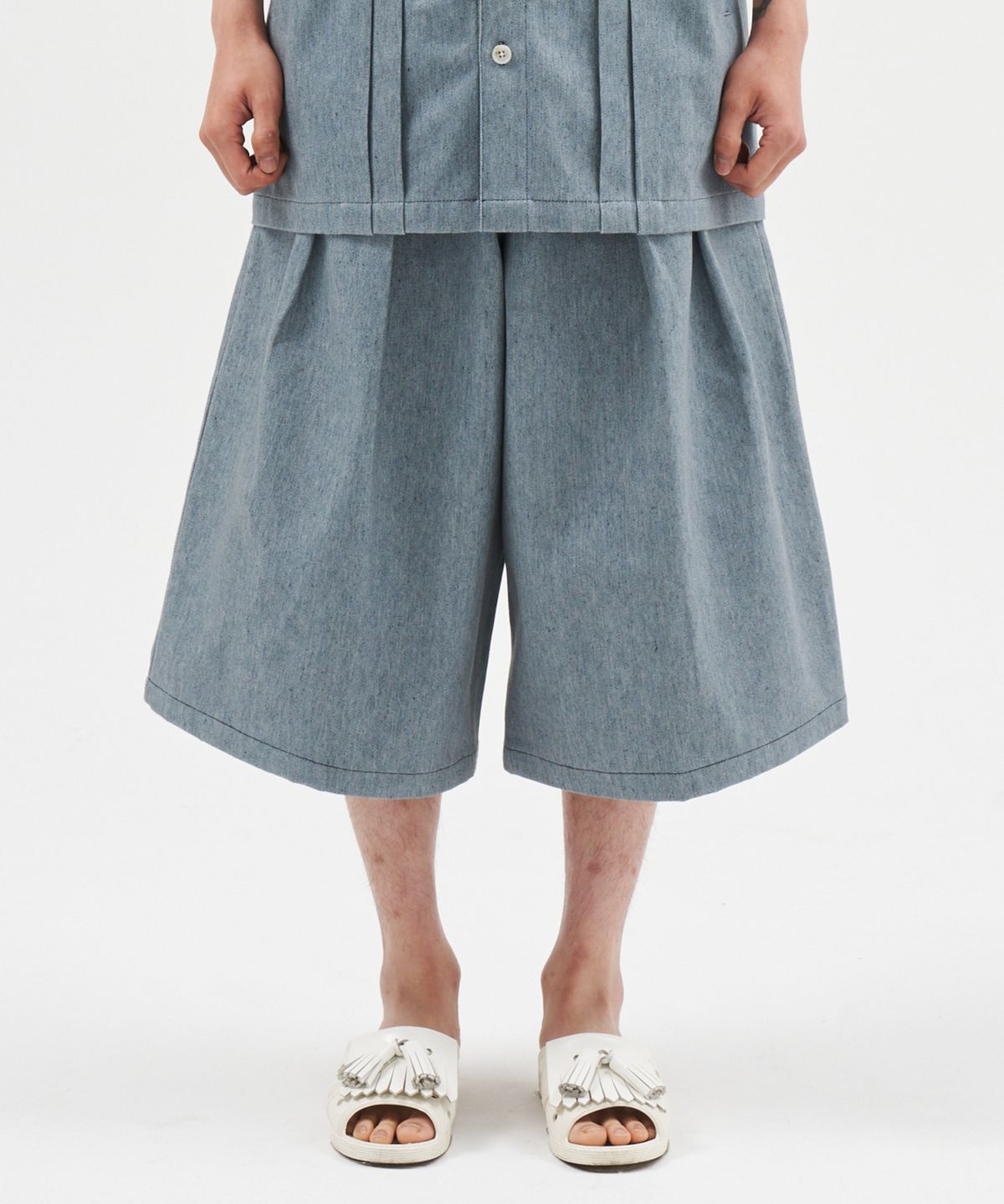 아조바이아조(AJOBYAJO) Recycled Denim Bermuda Pants [SKY BLUE]
