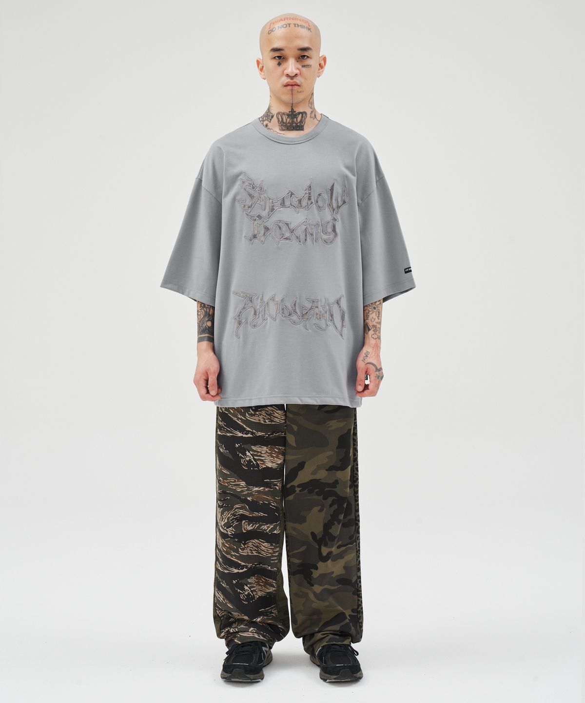 아조바이아조(AJOBYAJO) Shadow Boxing Applique T-Shirt [GREY]