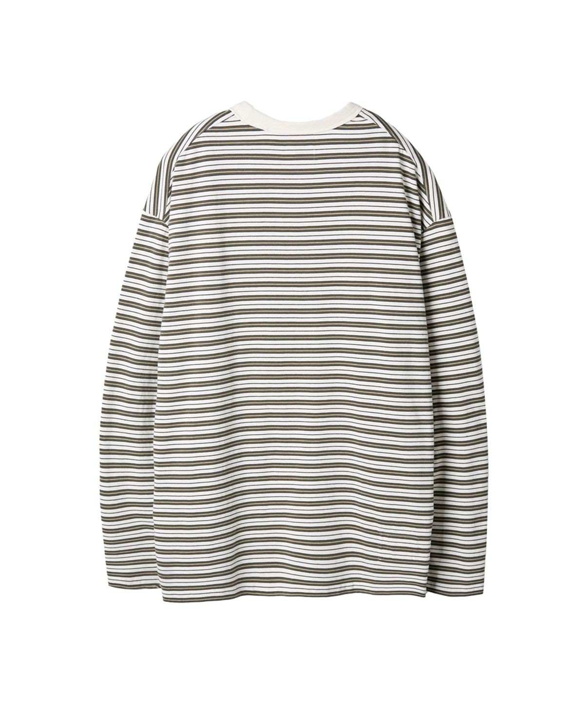 러프사이드(ROUGHSIDE) Multi Stripe Long Sleeve Olive