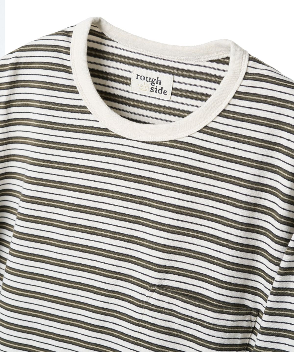 러프사이드(ROUGHSIDE) Multi Stripe Long Sleeve Olive