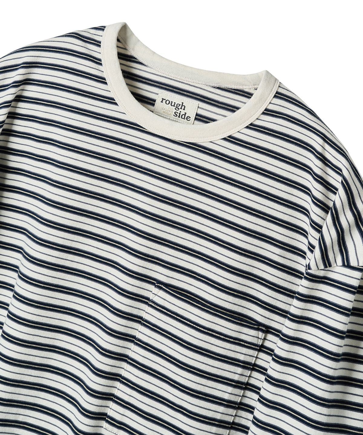 러프사이드(ROUGHSIDE) Multi Stripe Long Sleeve Navy