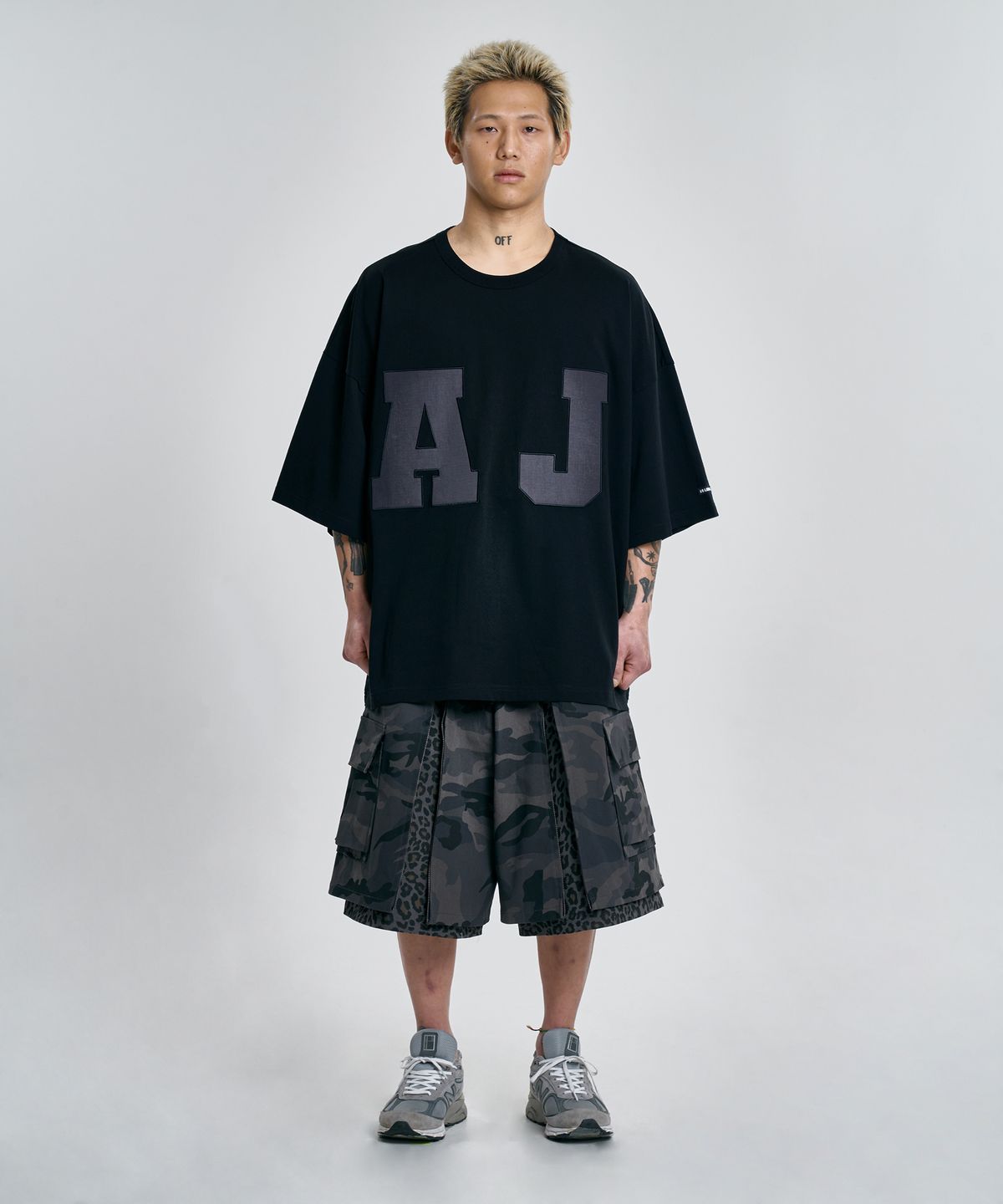 아조바이아조(AJOBYAJO) [PBA] AJ Nylon Applique T-shirt [BLACK]