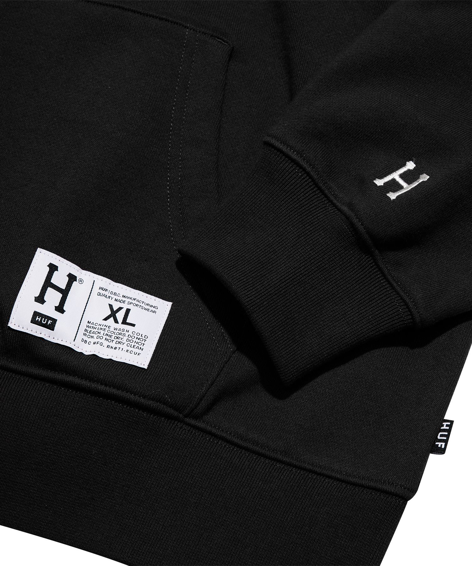 MUSINSA | HUF HUF ARCH LOGO HOODIE ZIP UP [BLACK]