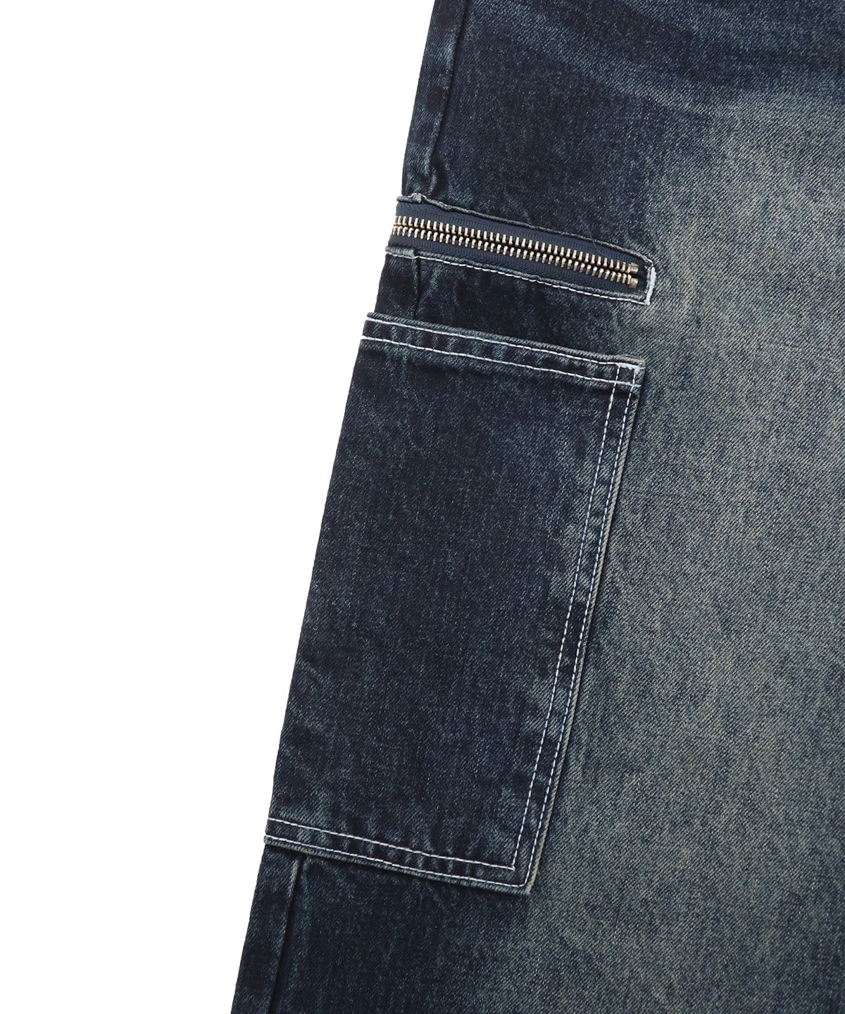 캑터스도넛마켓(CACTUSDONUTMARKET) SIDE ZIPPER POCKET DENIM - INDIGO