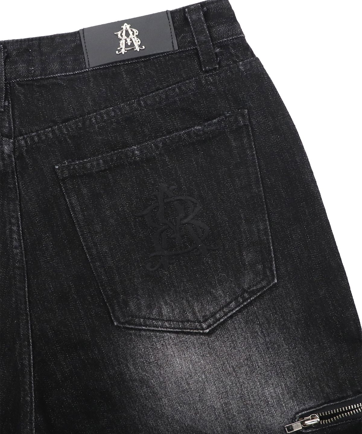 캑터스도넛마켓(CACTUSDONUTMARKET) SIDE ZIPPER POCKET DENIM - BLACK