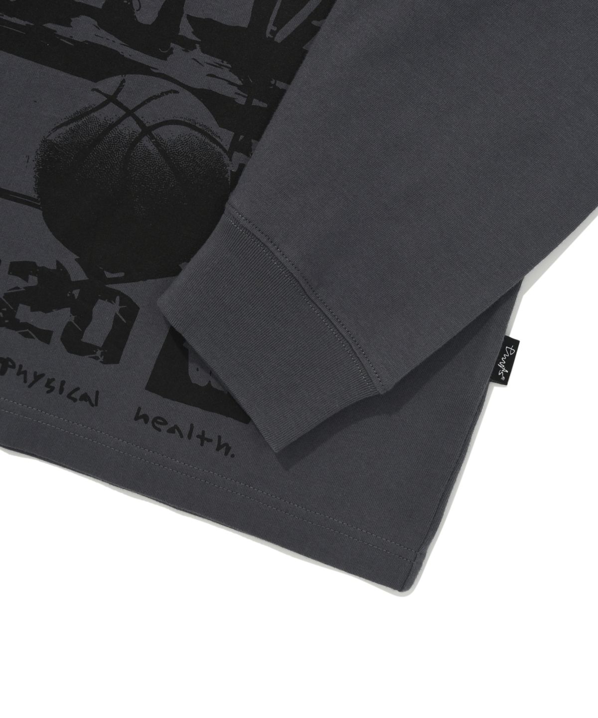 피지컬 디파트먼트(PHYSICAL DEPARTMENT) 카툰 베스킷볼 티셔츠 블루 차콜