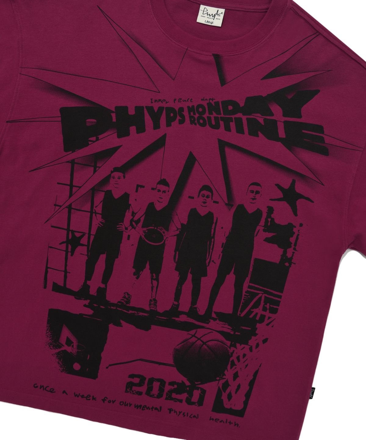 피지컬 디파트먼트(PHYSICAL DEPARTMENT) CARTOON BASKETBALL LS PINK RED