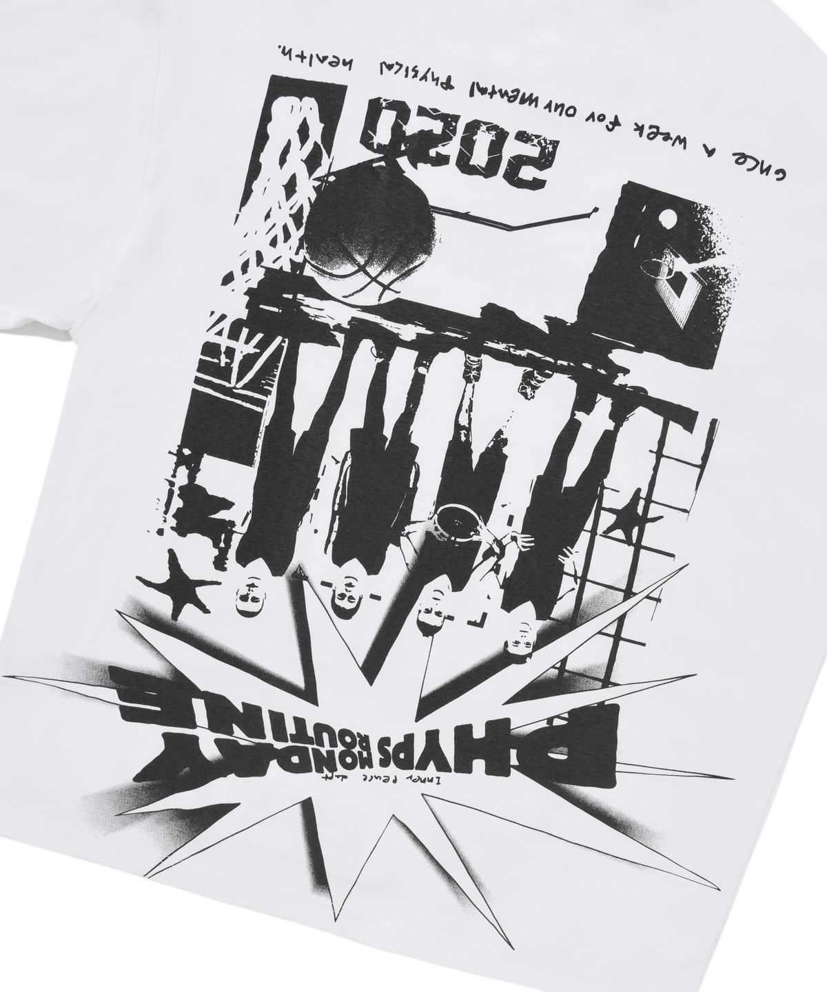 피지컬 디파트먼트(PHYSICAL DEPARTMENT) 카툰 베스킷볼 티셔츠 화이트