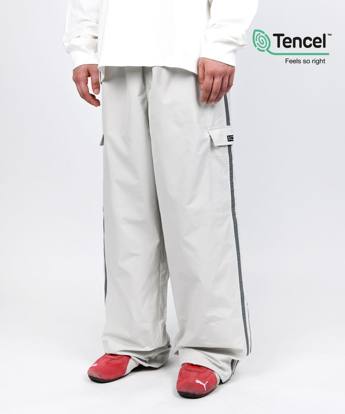 피지컬 디파트먼트(PHYSICAL DEPARTMENT) COLOR BLOCK STITCH TRACK PANTS IVORY