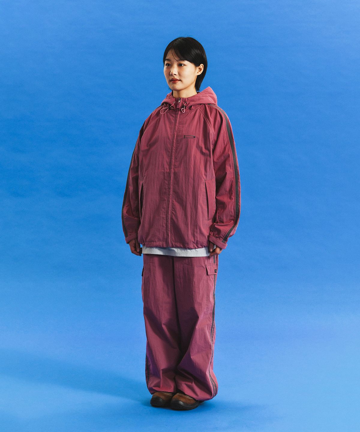 피지컬 디파트먼트(PHYSICAL DEPARTMENT) COLOR BLOCK STITCH TRACK PANTS HOT PINK