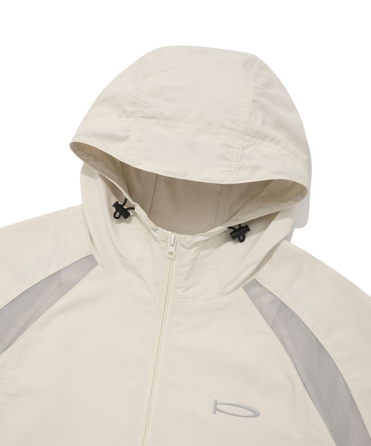 피지컬 디파트먼트(PHYSICAL DEPARTMENT) COLOR BLOCK MESH HOODIE TRACK JACKET IVORY