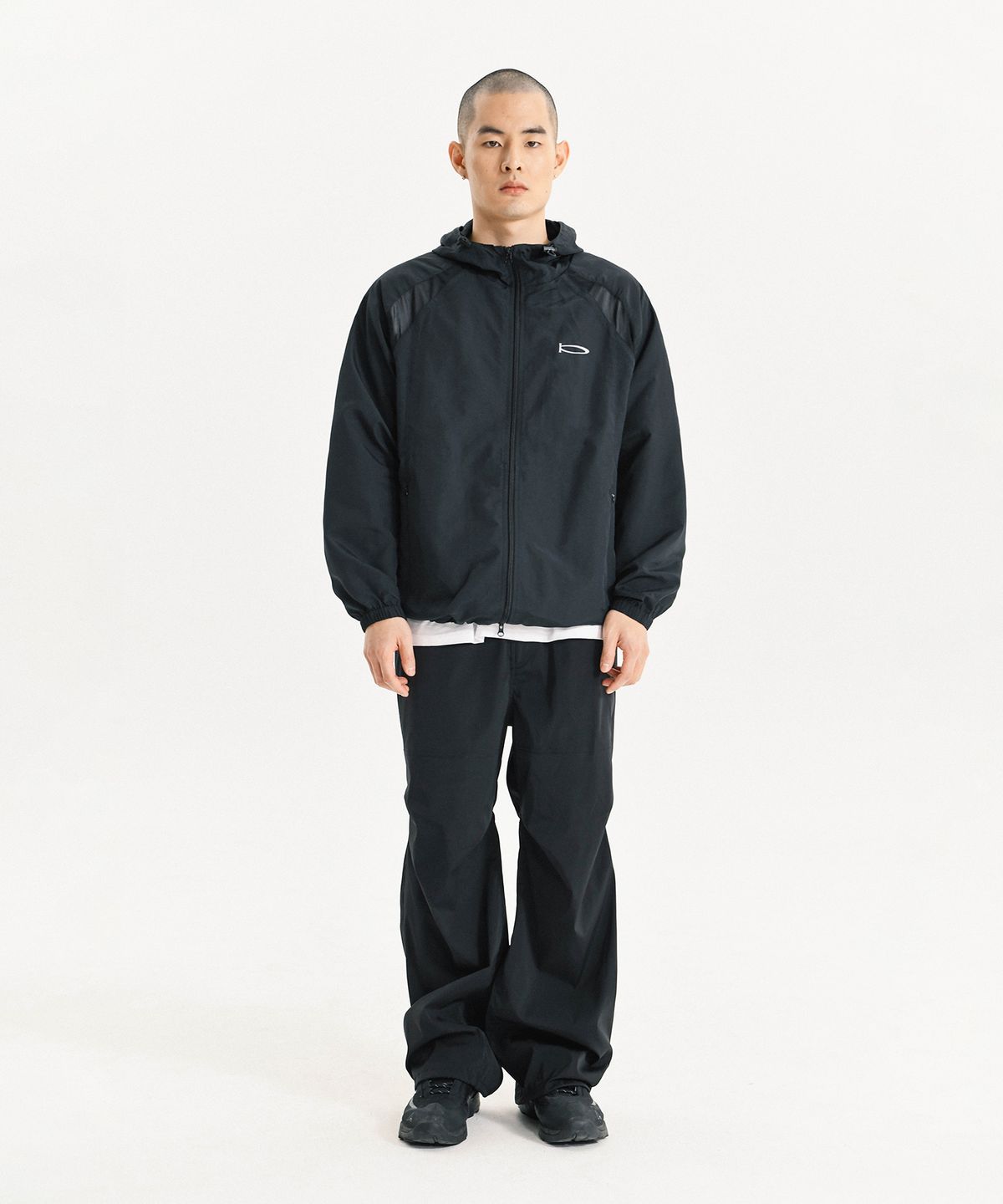 피지컬 디파트먼트(PHYSICAL DEPARTMENT) COLOR BLOCK MESH HOODIE TRACK JACKET IVORY