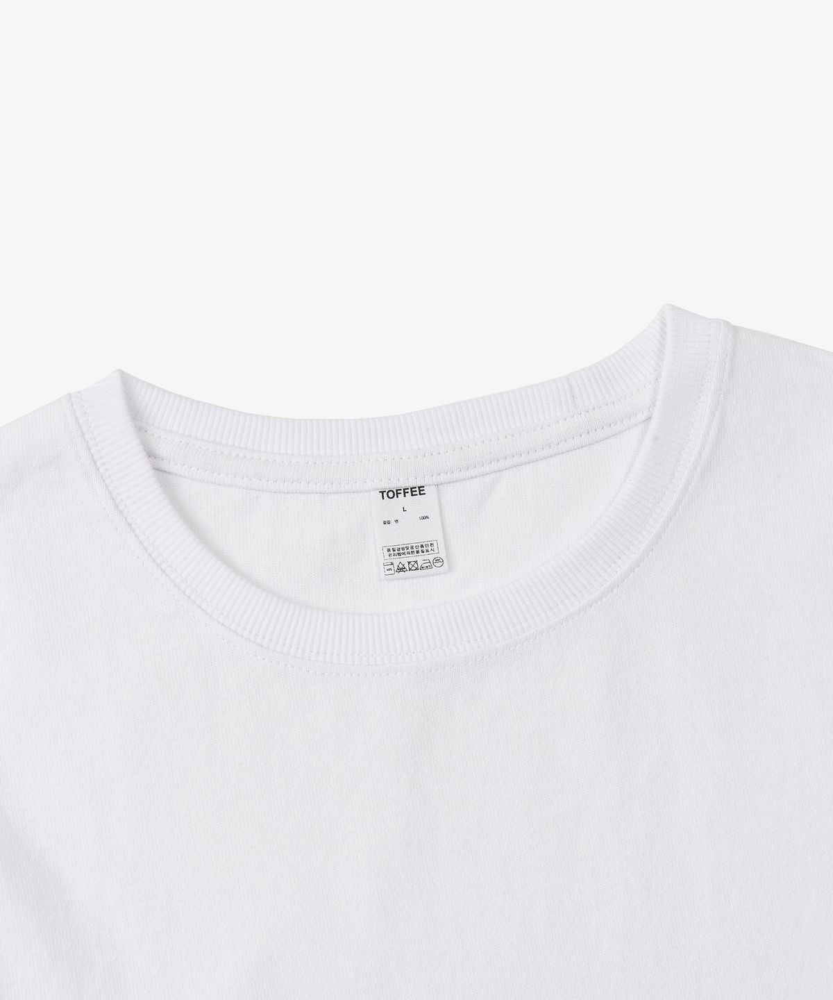 토피(TOFFEE) 베이직 롱 슬리브 티셔츠 (WHITE)