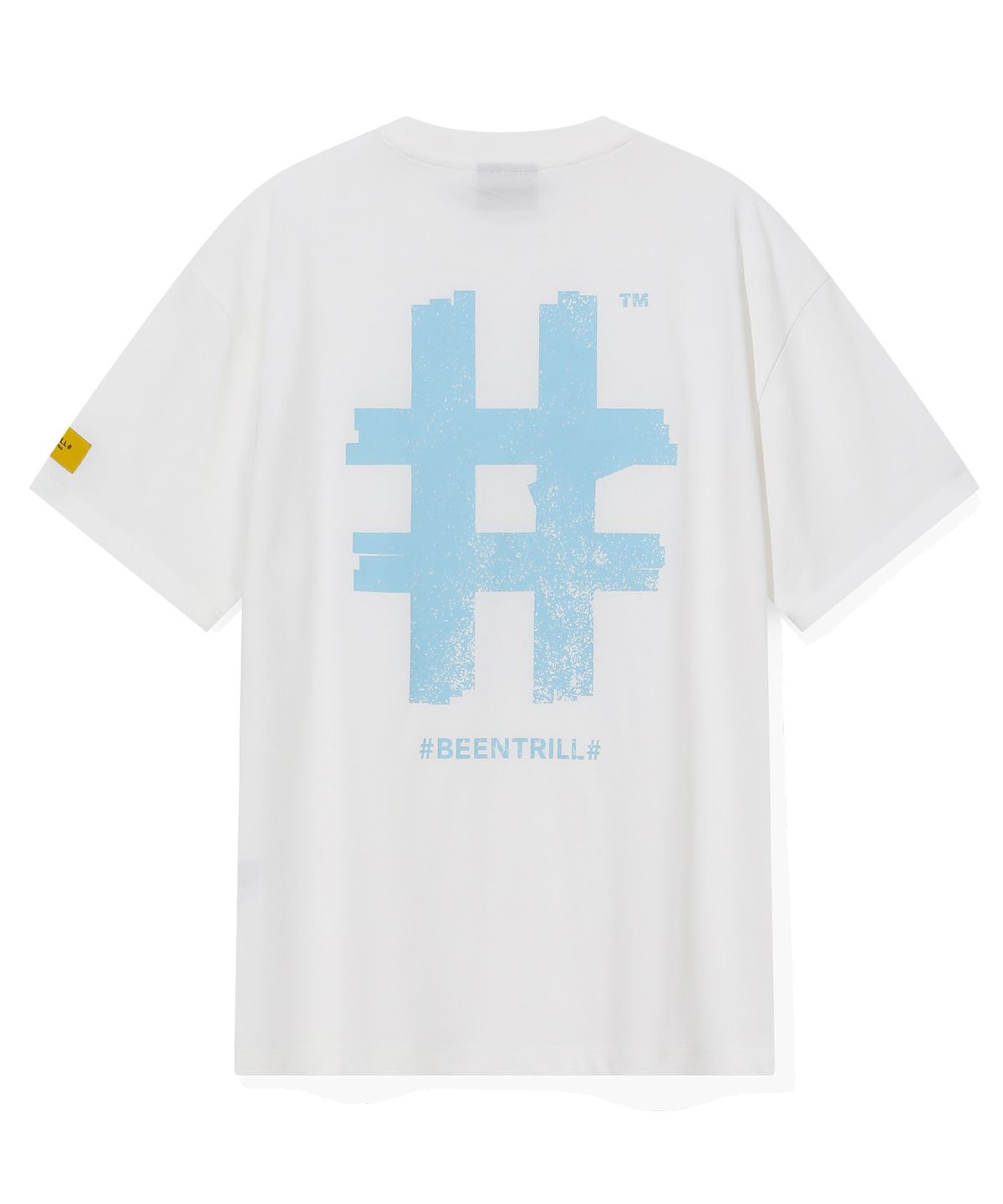 빈트릴(BEENTRILL) 스탬프 해시태그 티셔츠(오프 화이트)