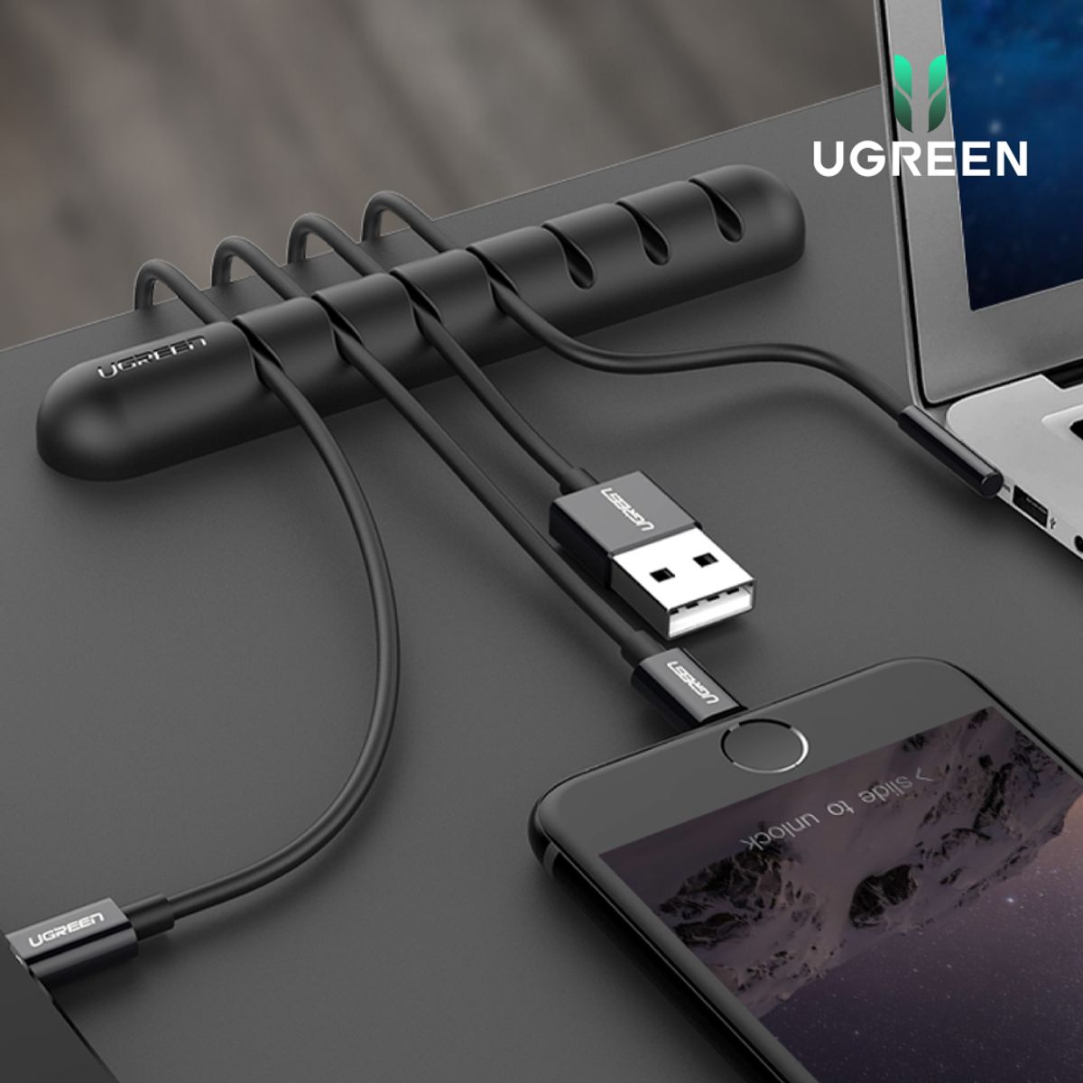 유그린(UGREEN) 실리콘 케이블 선정리 케이블홀더