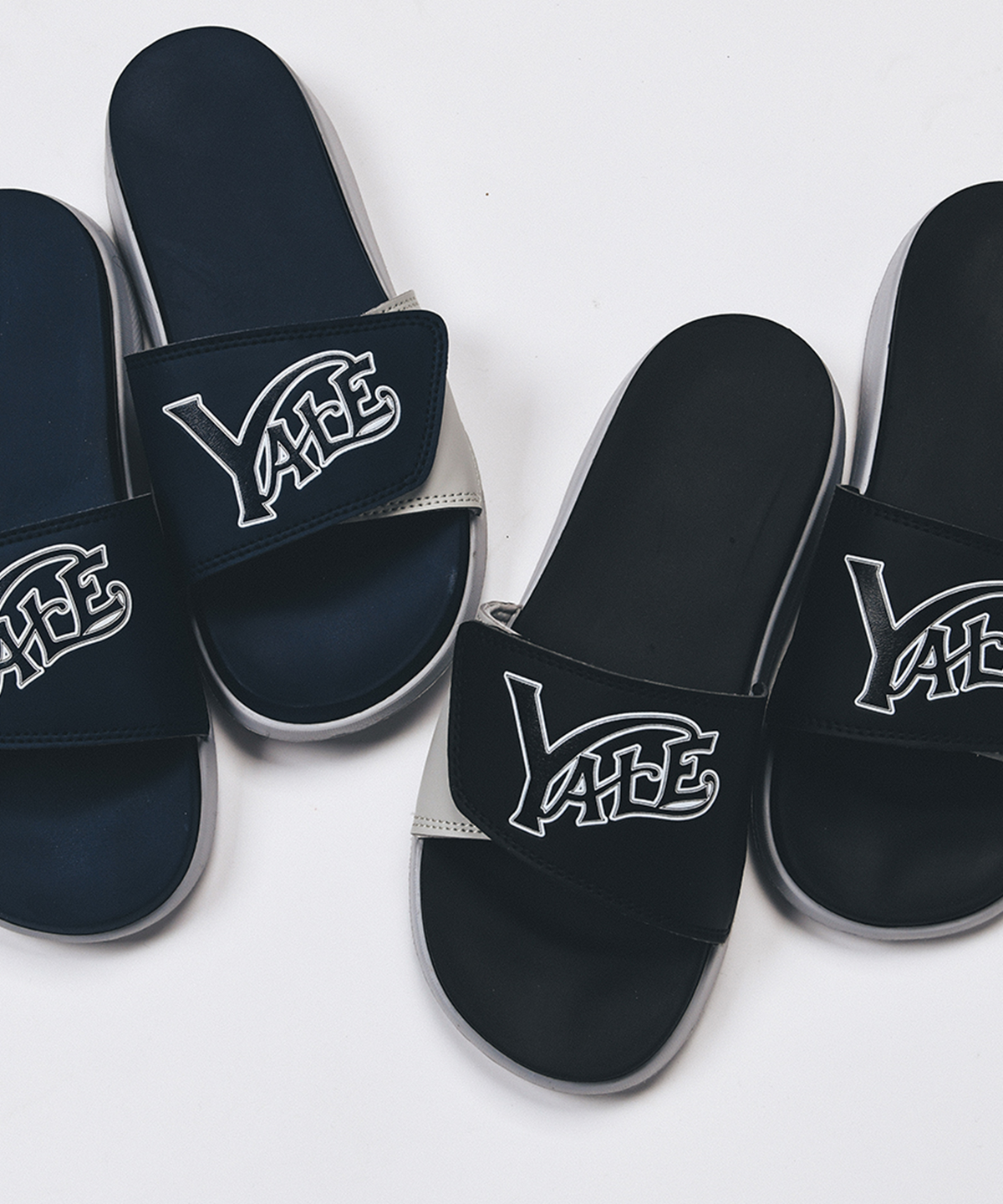예일(YALE) 웨이브 벨크로 슬라이드 네이비