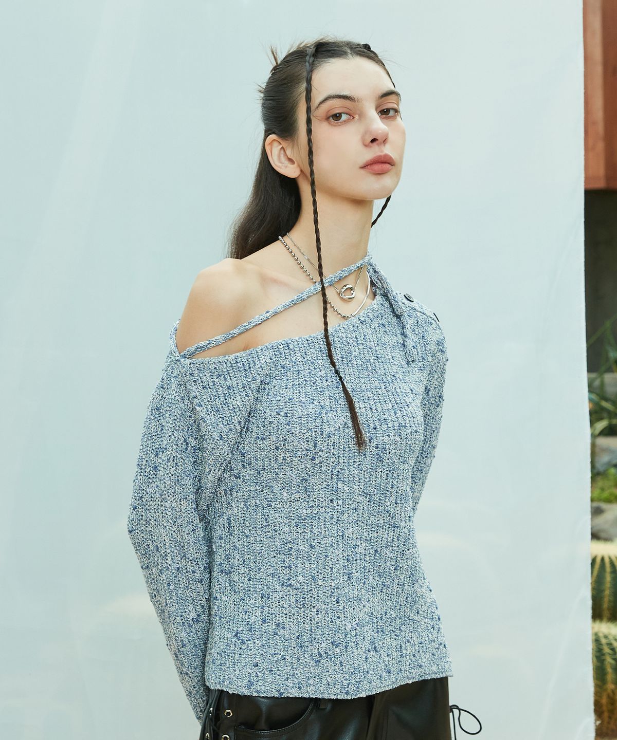 라티젠(LARTIGENT) L9 MIX OPEN KNIT(BLUE)