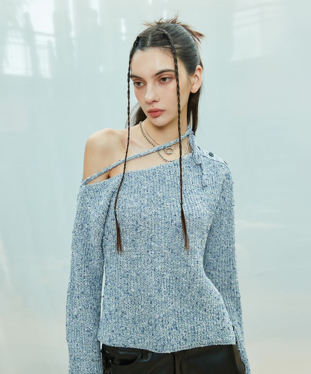 라티젠(LARTIGENT) L9 MIX OPEN KNIT(BLUE)
