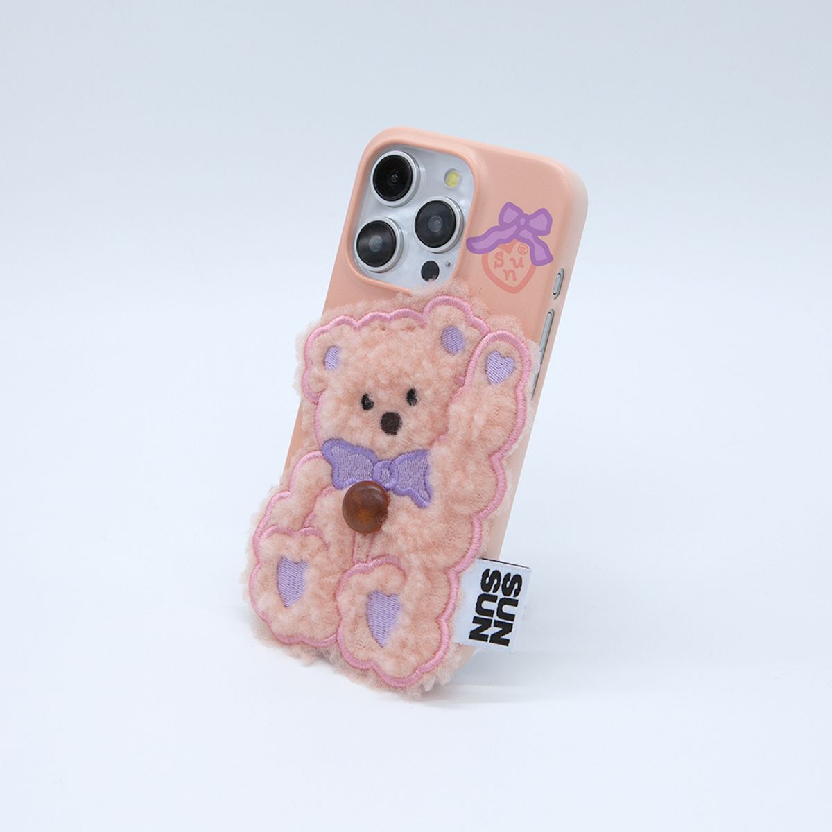 세컨드유니크네임(SECOND UNIQUE NAME) SUN CASE PATCH HI BEAR PEACH