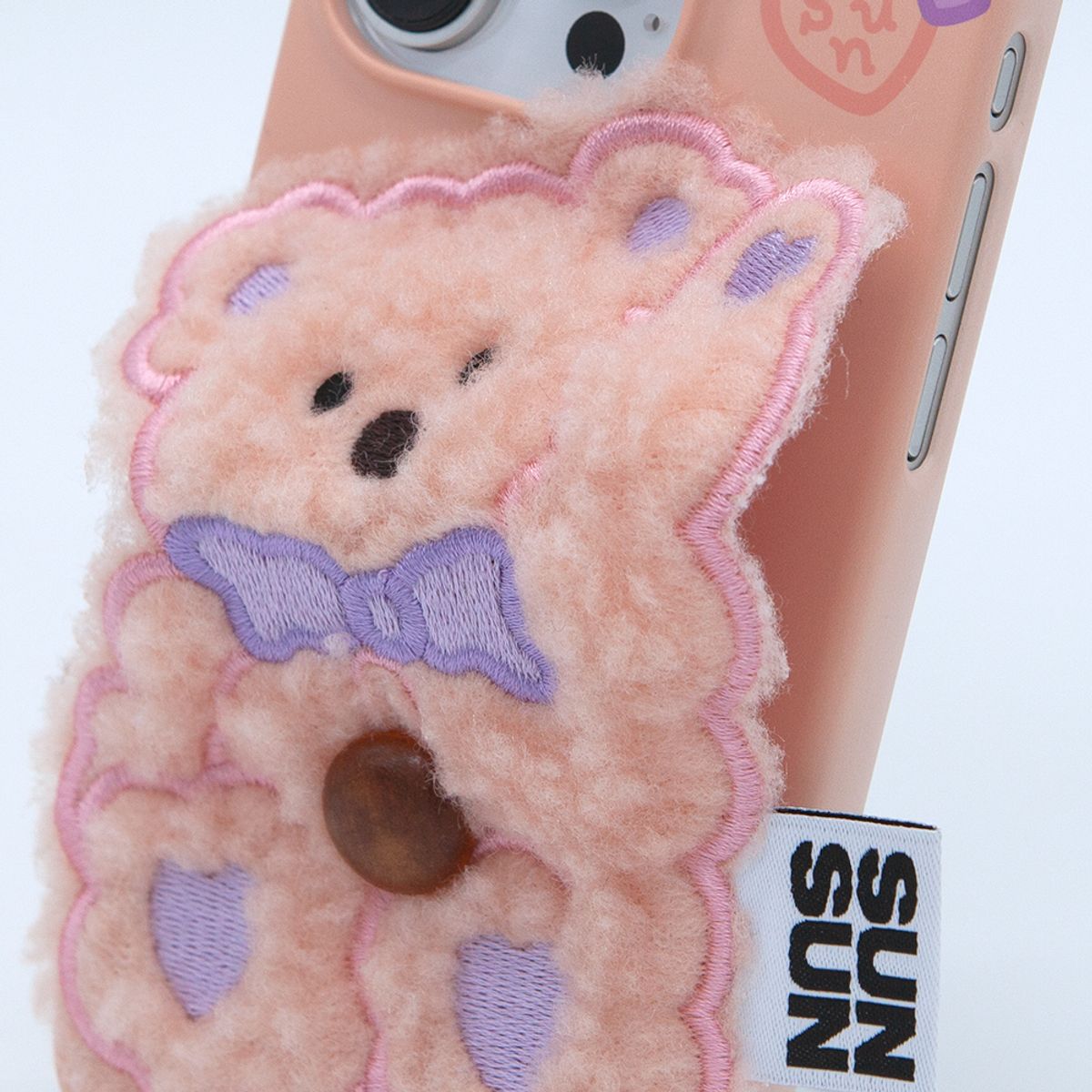 세컨드유니크네임(SECOND UNIQUE NAME) SUN CASE PATCH HI BEAR PEACH