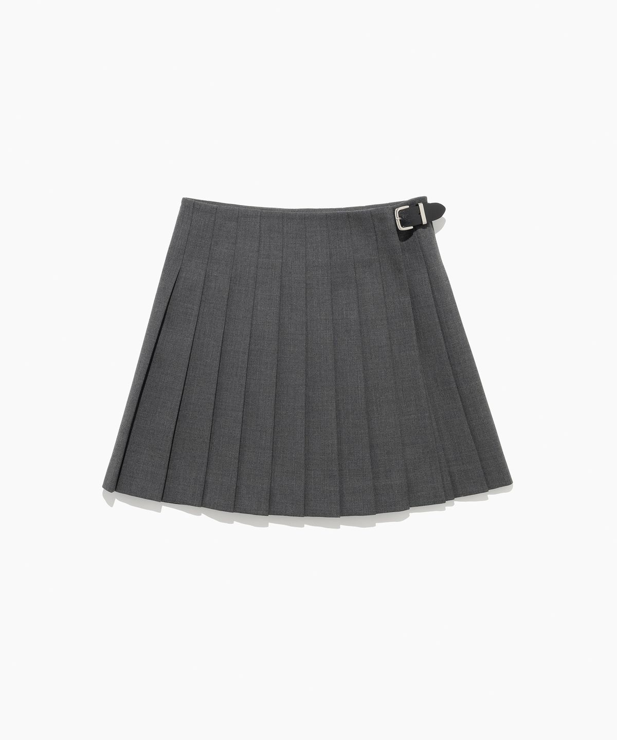 튜드먼트(TTUDEMENT) VINTAGE WOOL PLEATS SKIRT CHARCOAL