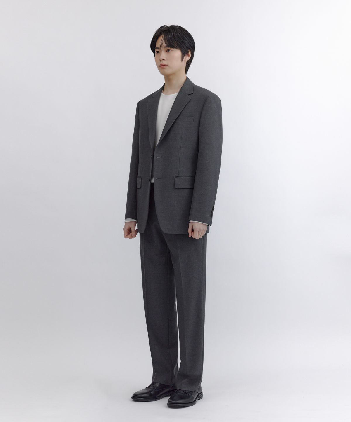 넌블랭크(NONBLANK) W11 세미 오버 핏 블레이저_CHARCOAL GREY